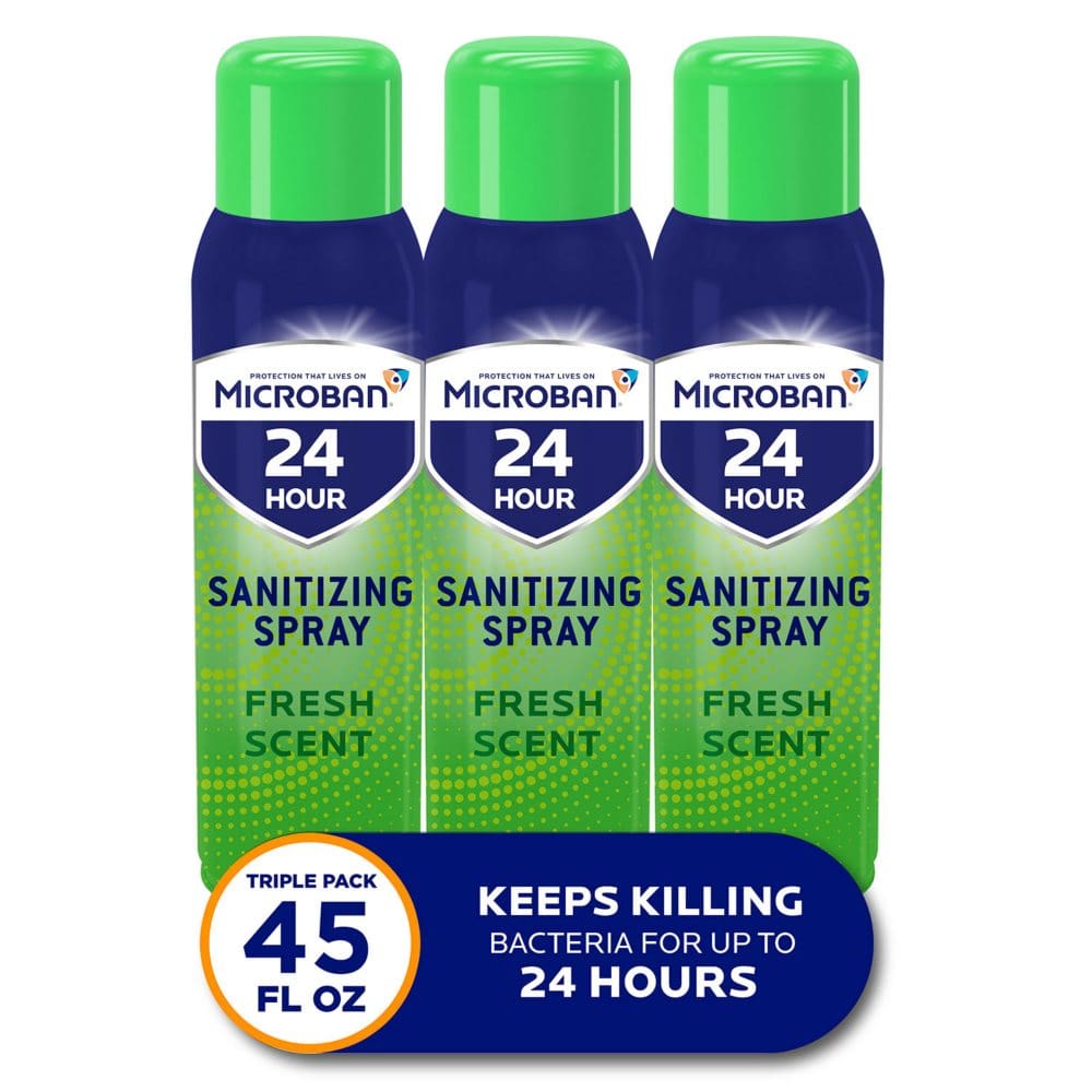 Microban 24-Hour Disinfectant Sanitizing Spray Fresh Scent (15 oz. 3 pk.) - Cleaning Supplies - Microban 24-Hour