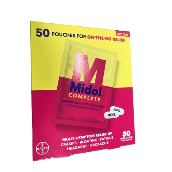 Midol Complete On The Go Caplets, 50 Pouches - ShelHealth.Com