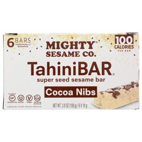 MIGHTY SESAME CO Grocery > Snacks MIGHTY SESAME CO: Cocoa Nibs Tahini Bar, 3.8 oz