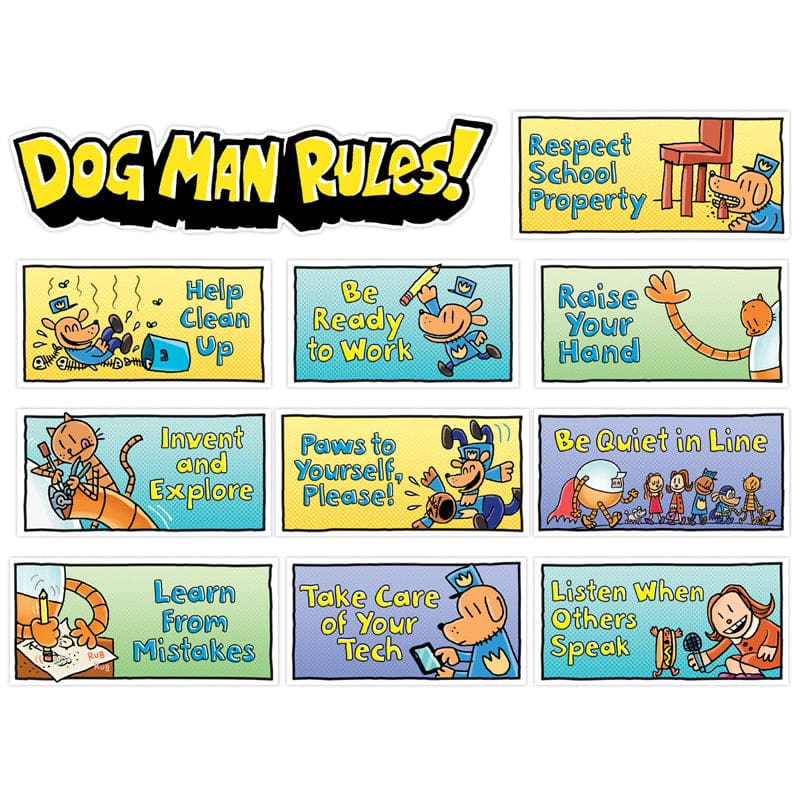 Mini Bbs Dog Man Class Rules (Pack of 6) - Motivational - Scholastic Teaching Resources