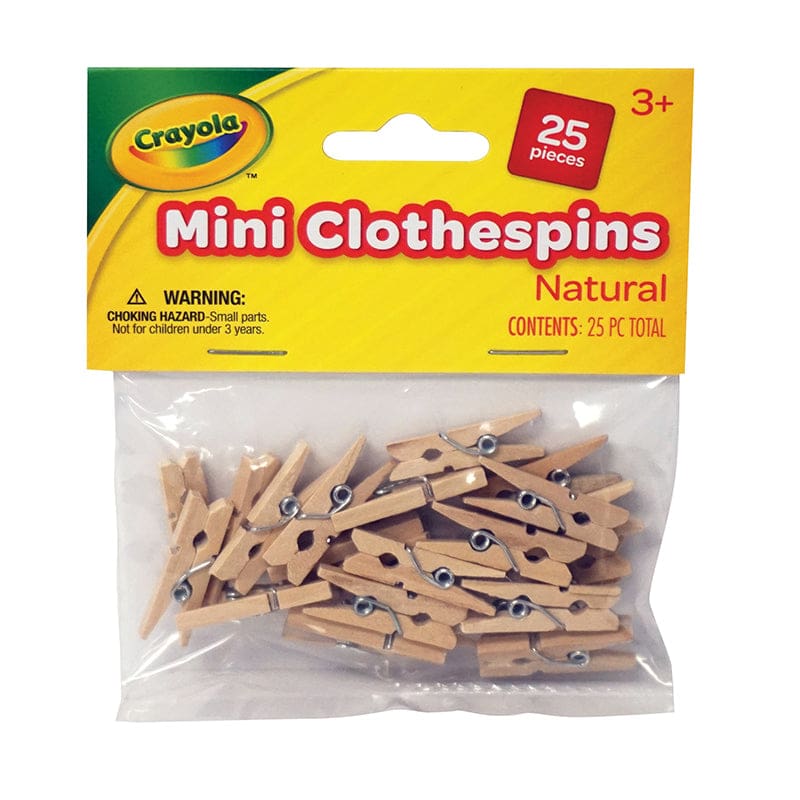 Mini Clothespins Natural 25 Count (Pack of 12) - Clothes Pins - Dixon Ticonderoga Co - Pacon