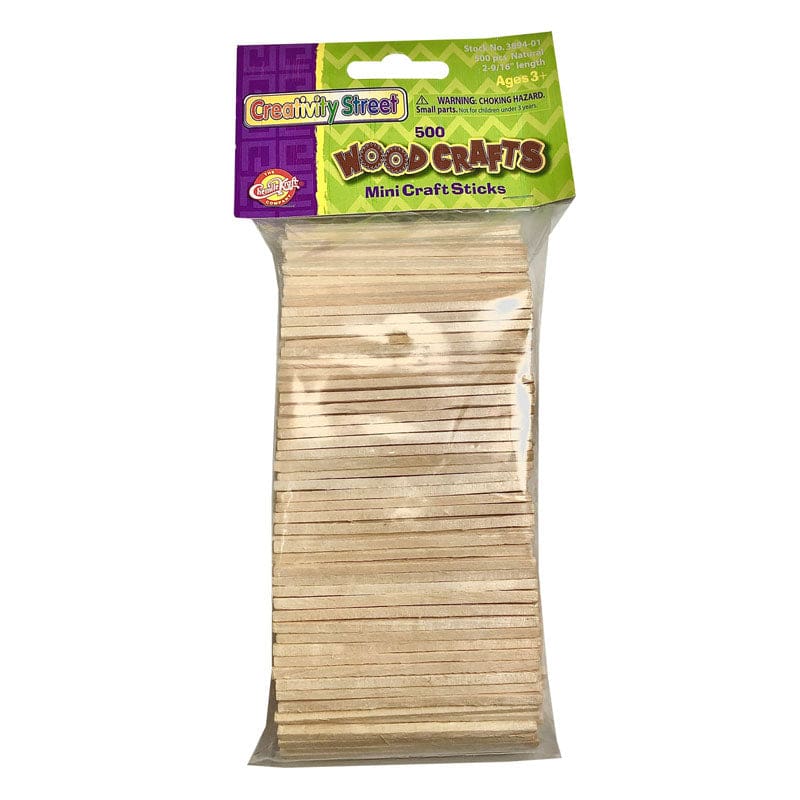 Mini Craft Sticks 500 Pcs Natural (Pack of 12) - Craft Sticks - Dixon Ticonderoga Co - Pacon