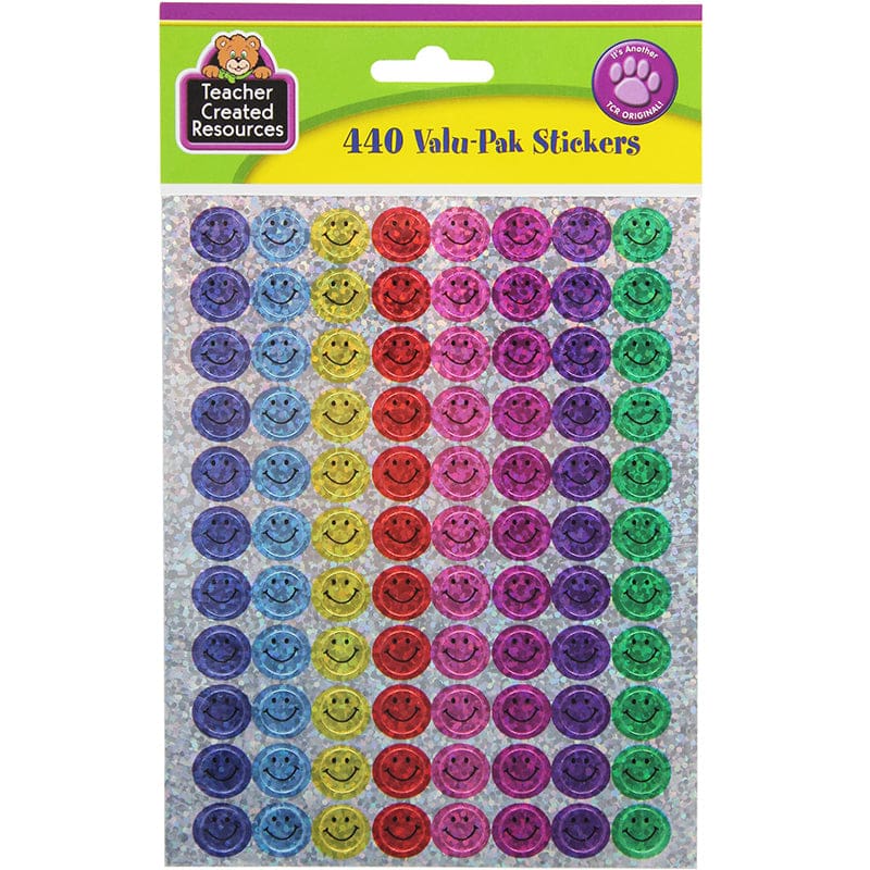 Mini Happy Faces Sparkle Stickers Valu-Pak (Pack of 10) - Stickers - Teacher Created Resources