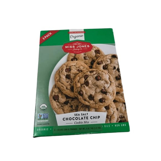 Miss Jones Baking Organic Cookie Mix, Sea Salt Chocolate Chip, 3 x 13 oz. - ShelHealth.Com