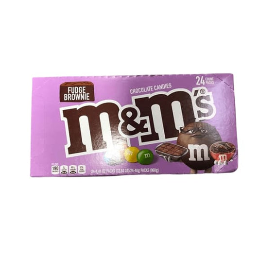 M&M'S Fudge Brownie Singles Size Chocolate Candy, 1.41 oz. 24-Count Box - ShelHealth.Com