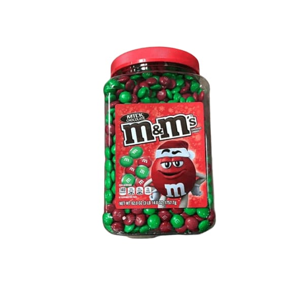M&M'S Milk Chocolate Christmas Holiday Candy Pantry Size Jar, 62 oz. - ShelHealth.Com