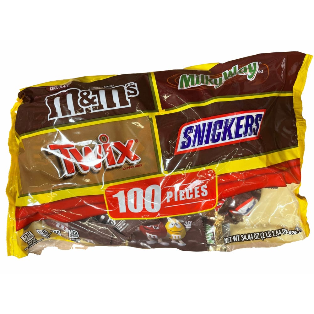 Mars Wrigley Variety M&M'S, Snickers, & More Bulk Halloween Variety Candy - 34.44oz/100ct