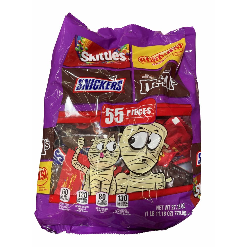 Mixed M&M's, Snickers, Starburst & Skittles Halloween Candy - 55ct Bulk Bag