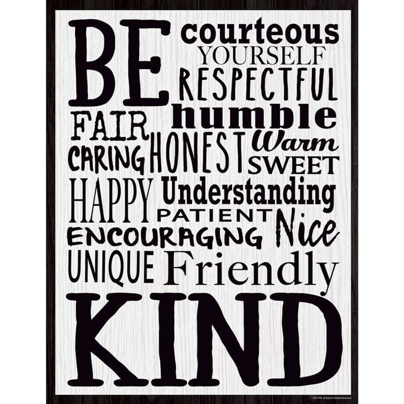 Modern Farmhouse Be Kind Chart (Pack of 12) - Classroom Theme - Teacher Created Resources