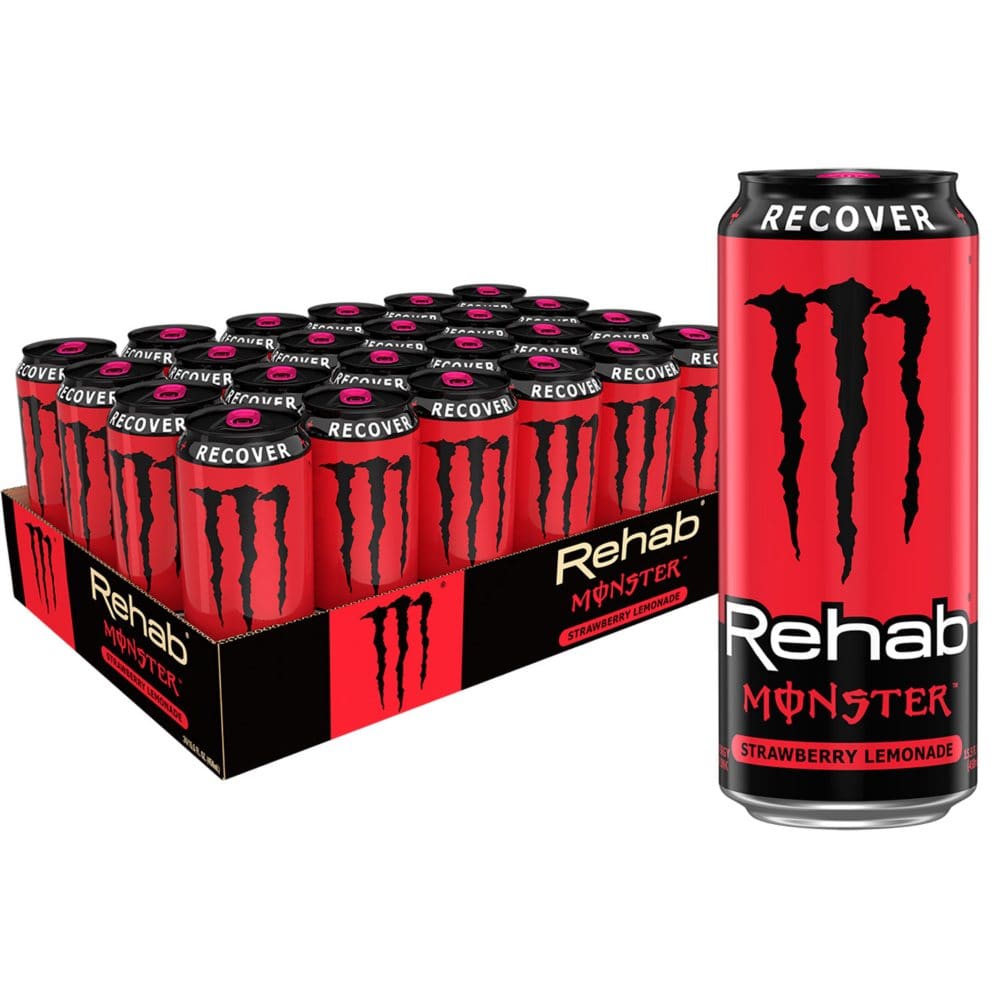 Monster Energy Rehab Strawberry Lemonade (15.5 fl. oz. 24 pk.) - Energy Drinks - Monster Energy