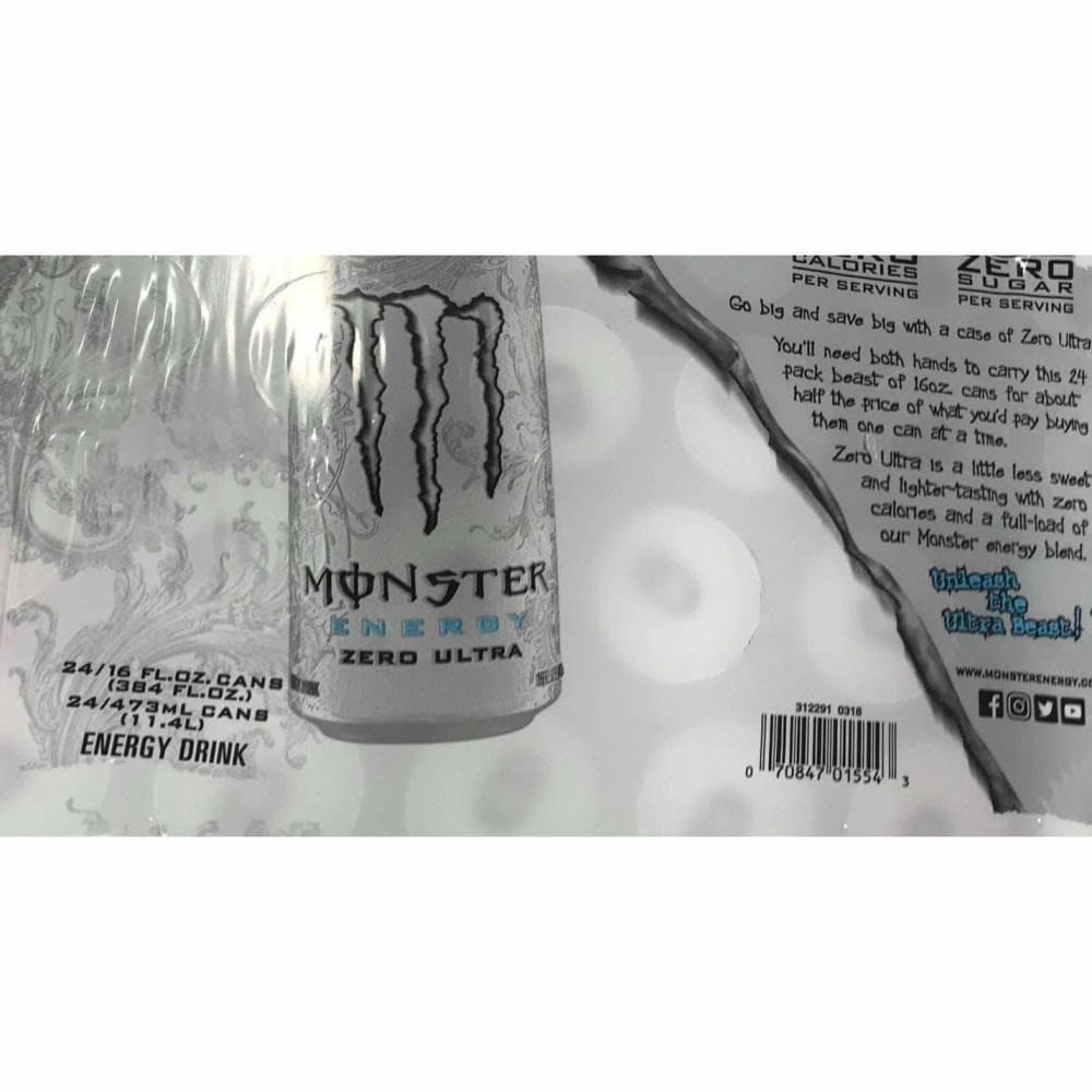 Monster Energy Zero Ultra, 24 pk./16 oz. - ShelHealth.Com
