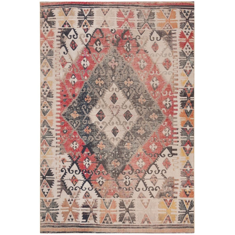 Montage Collection Rug - Rust and Multi 5’-1 x 7’-6 - Outdoor Rugs - Montage