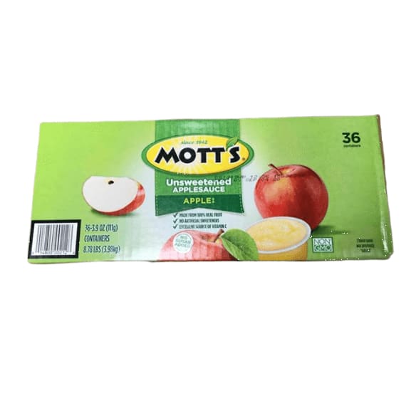 Mott's Unsweetened Applesauce Apple Pack, 3.9 Ounce Cup, 36 Count - ShelHealth.Com