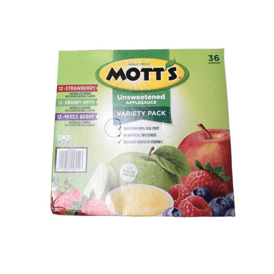 Mott's Unsweetened Applesauce Variety Pack, 3.9 Ounce Cup, 36 Count - ShelHealth.Com