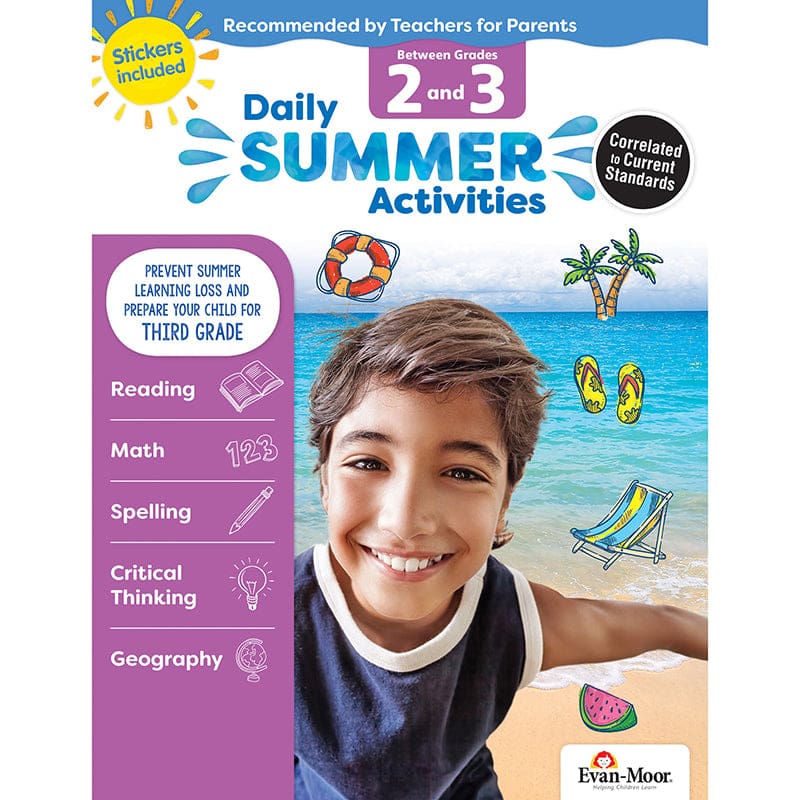 Moving From 2Nd To 3Rd Grade Daily Summer Activities (Pack of 3) - Skill Builders - Evan-moor