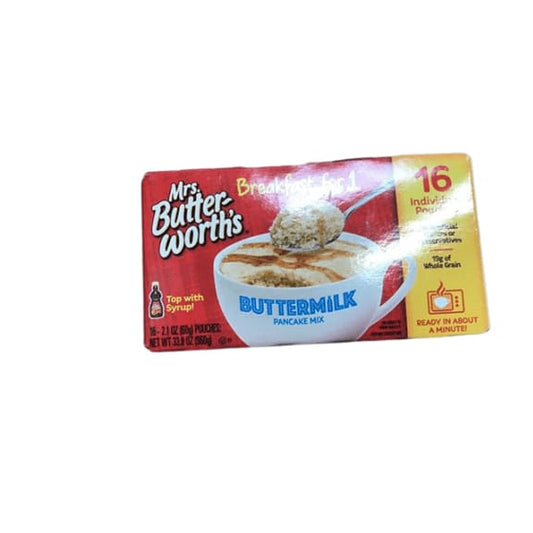 Mrs. Butterworth's Breakfast for 1, Single Serve Pancake Mix, Warm Breakfast in Minutes, Buttermilk, 16 Pouches - ShelHealth.Com