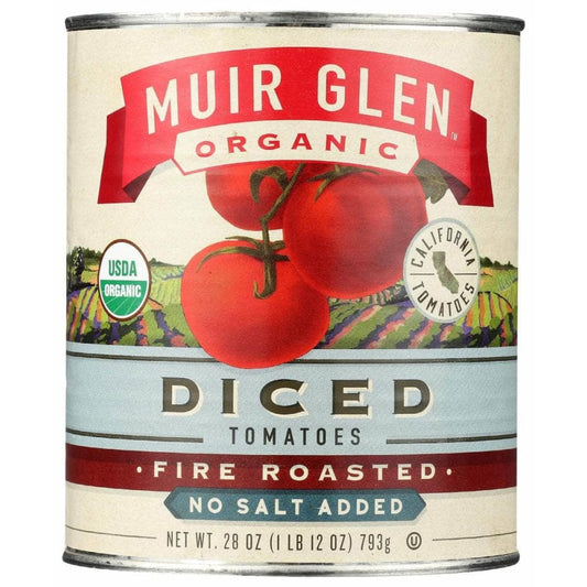 MUIR GLEN MUIR GLEN Fire Roasted Diced Tomatoes No Salt Added, 28 oz