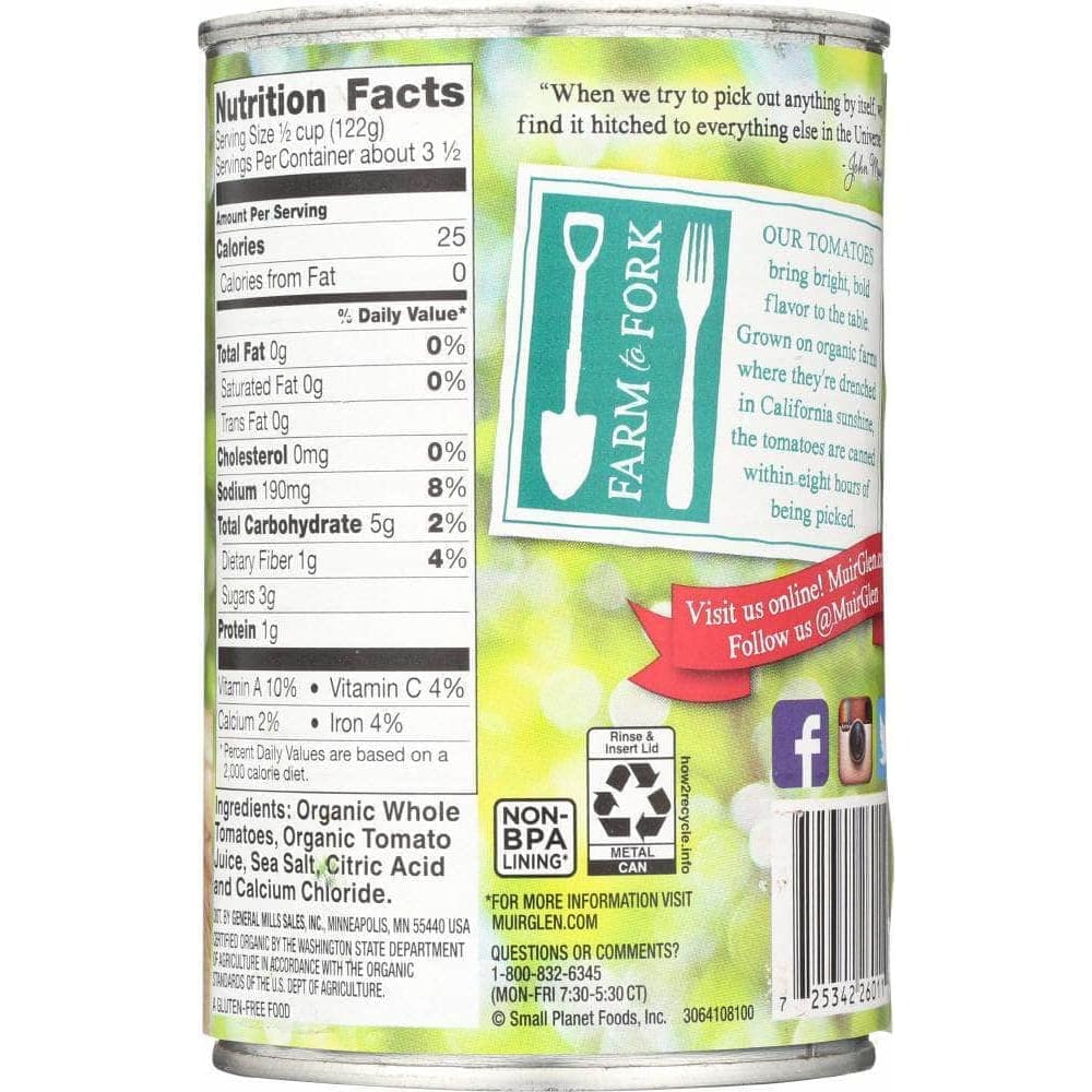Muir Glen Muir Glen Organic Whole Peeled Tomatoes, 14.5 oz