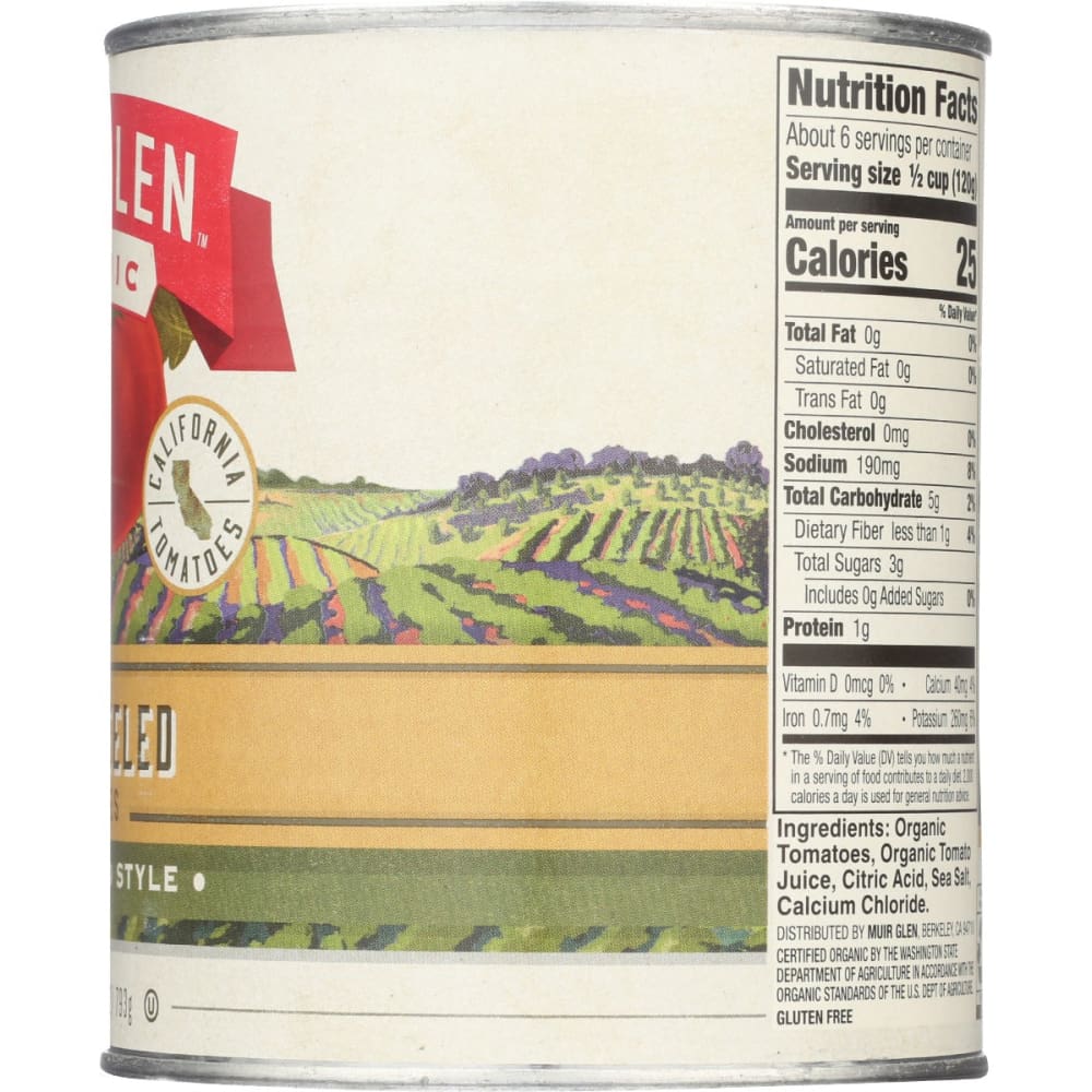 MUIR GLEN: Organic Whole Peeled Tomatoes San Marzano Style 28 oz - Grocery > Meal Ingredients > Canned Fruits & Vegetables - MUIR GLEN