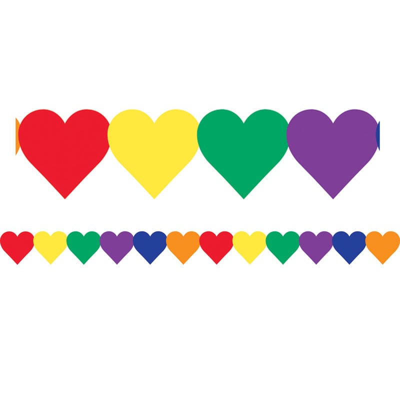 Multi Color Hearts Border (Pack of 8) - Border/Trimmer - Hygloss Products Inc.