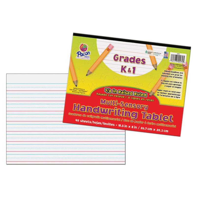 Multi Sensory 40Sht Handwriting Tablet (Pack of 6) - Handwriting Paper - Dixon Ticonderoga Co - Pacon