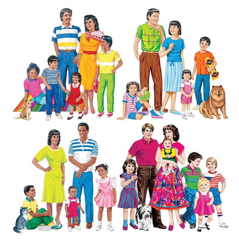 Multicultural Families 4-Set Flannelboard Set Pre-Cut - Flannel Boards - Little Folk Visuals