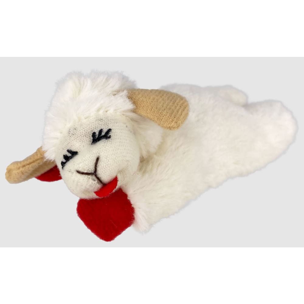 Multipet Lamb Chop Catnip Toy White-Red 4in SM - Pet Supplies - Multipet