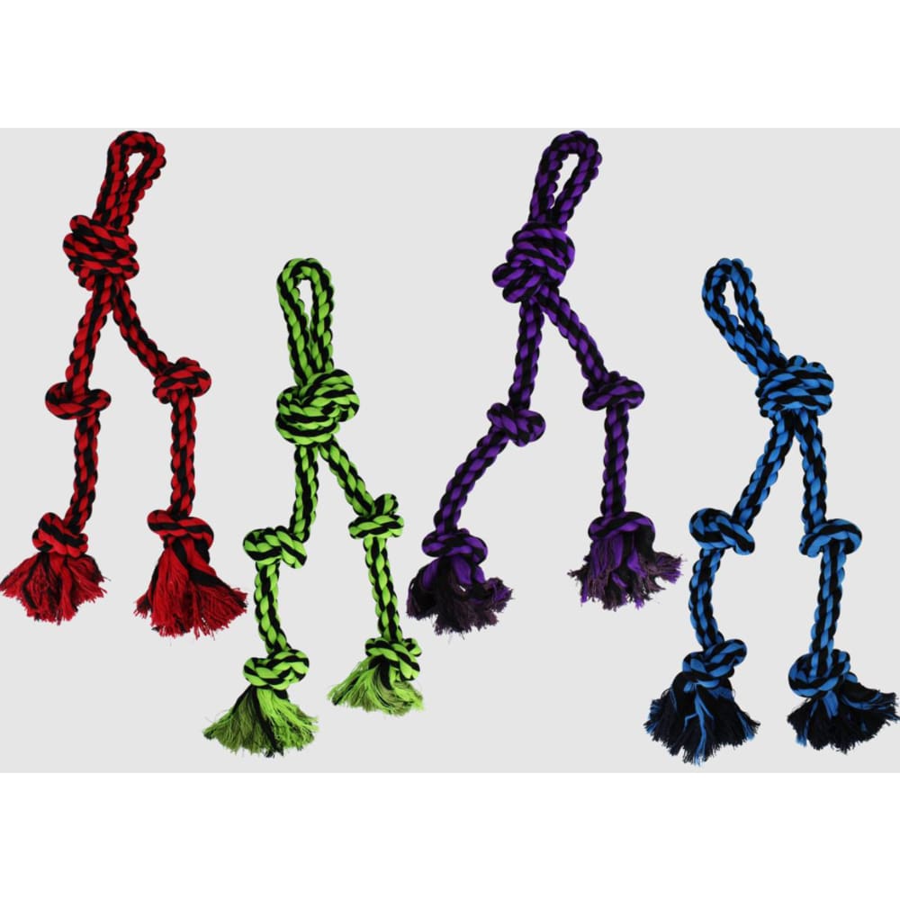 Multipet Nuts for Knots Rope Tug With 2 Danglers Dog Toy Assorted 15in SM - Pet Supplies - Multipet