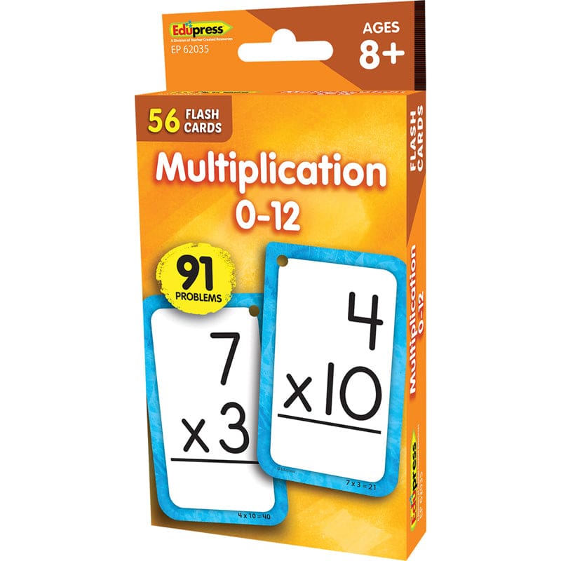 Multiplication 0-12 Flash Cards (Pack of 10) - Flash Cards - Teacher Created Resources