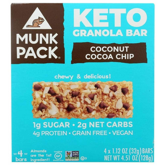 Munk Pack Munk Pack Coconut Cocoa Chip Keto Granola Bar 4 Pack, 4.51 oz