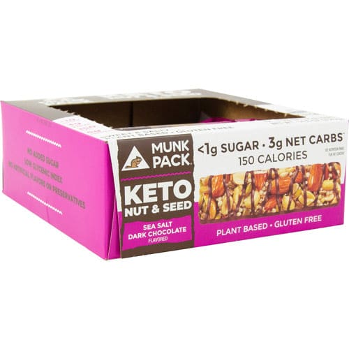 Munk Pack Keto Nut And Seed Bar Sea Salt Dark Chocolate 12 ea - Munk Pack