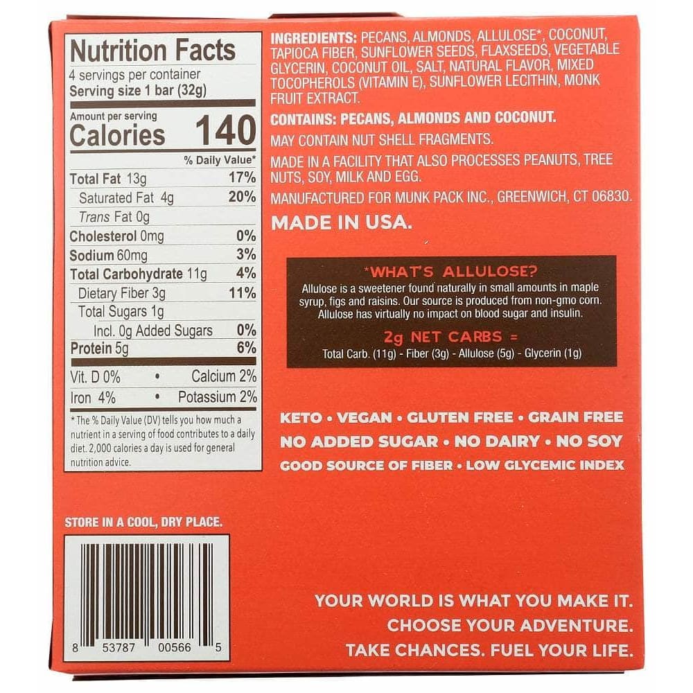 Munk Pack Munk Pack Maple Pecan Keto Granola Bar 4 Pack, 4.51 Oz