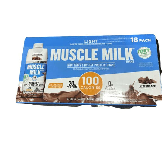 Muscle Milk Light Chocolate Shakes 11 oz., 18-pack - ShelHealth.Com