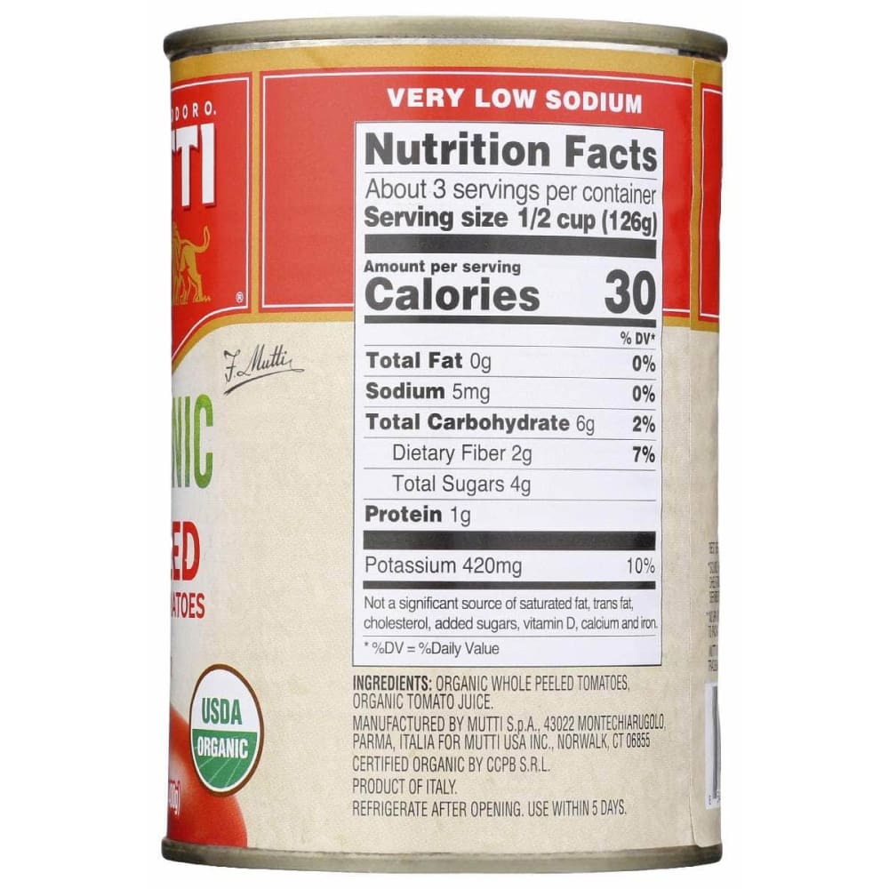 MUTTI Grocery > Pantry > Condiments MUTTI Tomatoes Whole Peeled Org, 14 oz