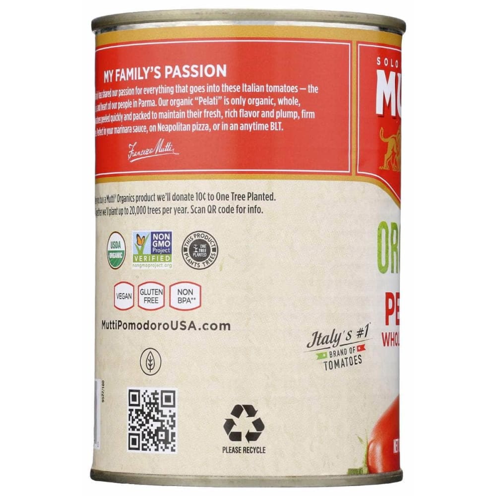 MUTTI Grocery > Pantry > Condiments MUTTI Tomatoes Whole Peeled Org, 14 oz