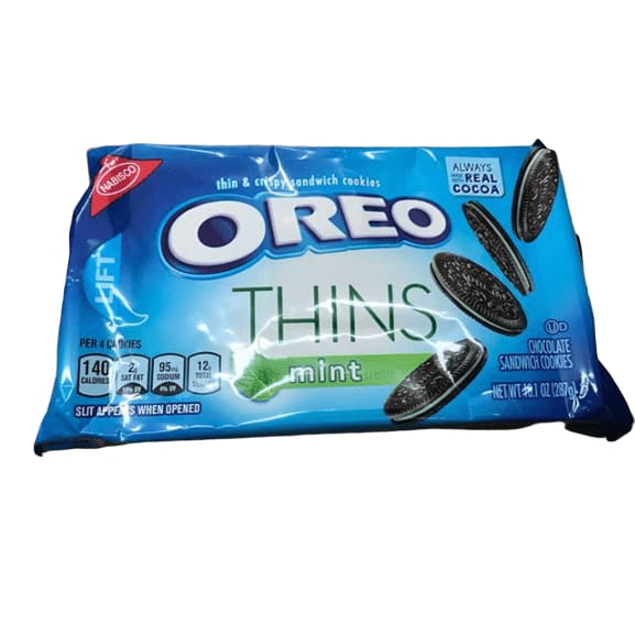 Nabisco Oreo Thins Mint Sandwich Cookies, 10.1 Ounce - ShelHealth.Com