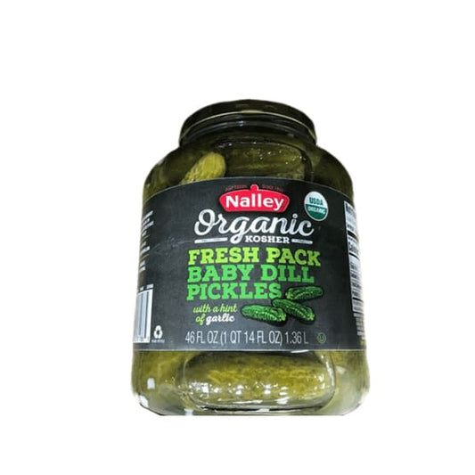 Nalley Organic Baby Dill Pickles with Garlic Family Size Jar, 46 fl oz - ShelHealth.Com