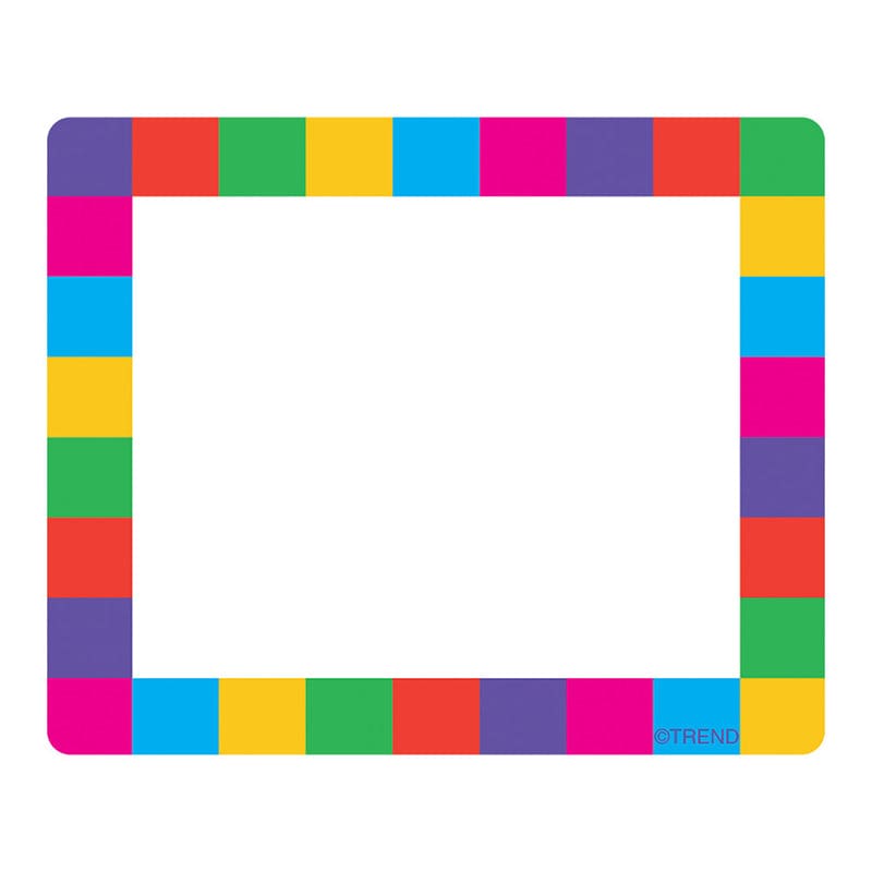 Name Tags Rainbow Plaid 36/Pk (Pack of 10) - Name Tags - Trend Enterprises Inc.