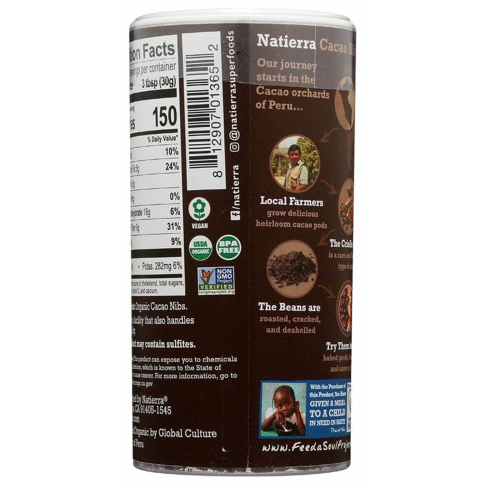 NATIERRA Natierra Organic Cacao Nibs Shaker, 5 Oz