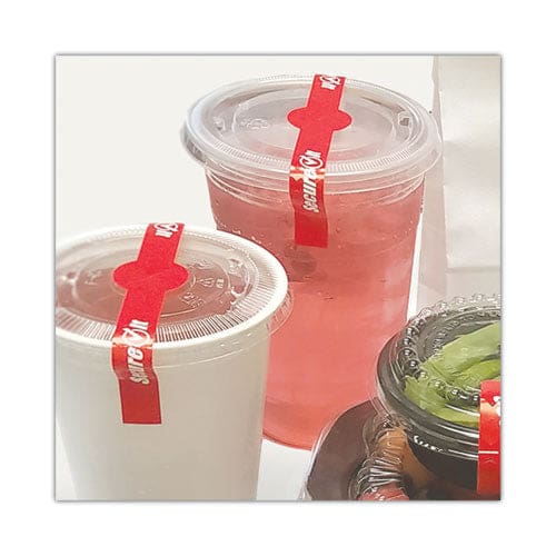 National Checking Company Secureit Tamper Evident Food Container Seals 1 X 3 Red Paper 250/roll 2 Rolls/pack - Food Service - National