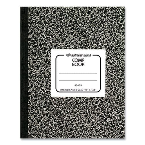 National Composition Book Quadrille Rule Black Marble Cover 10 X 7.88 80 Sheets - School Supplies - National®