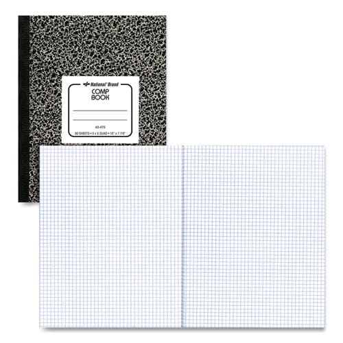 National Composition Book Quadrille Rule Black Marble Cover 10 X 7.88 80 Sheets - School Supplies - National®