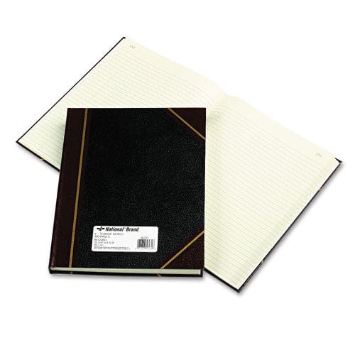 National Texthide Eye-ease Record Book Black/burgundy/gold Cover 10.38 X 8.38 Sheets 150 Sheets/book - Office - National®