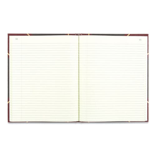 National Texthide Eye-ease Record Book Black/burgundy/gold Cover 10.38 X 8.38 Sheets 300 Sheets/book - Office - National®
