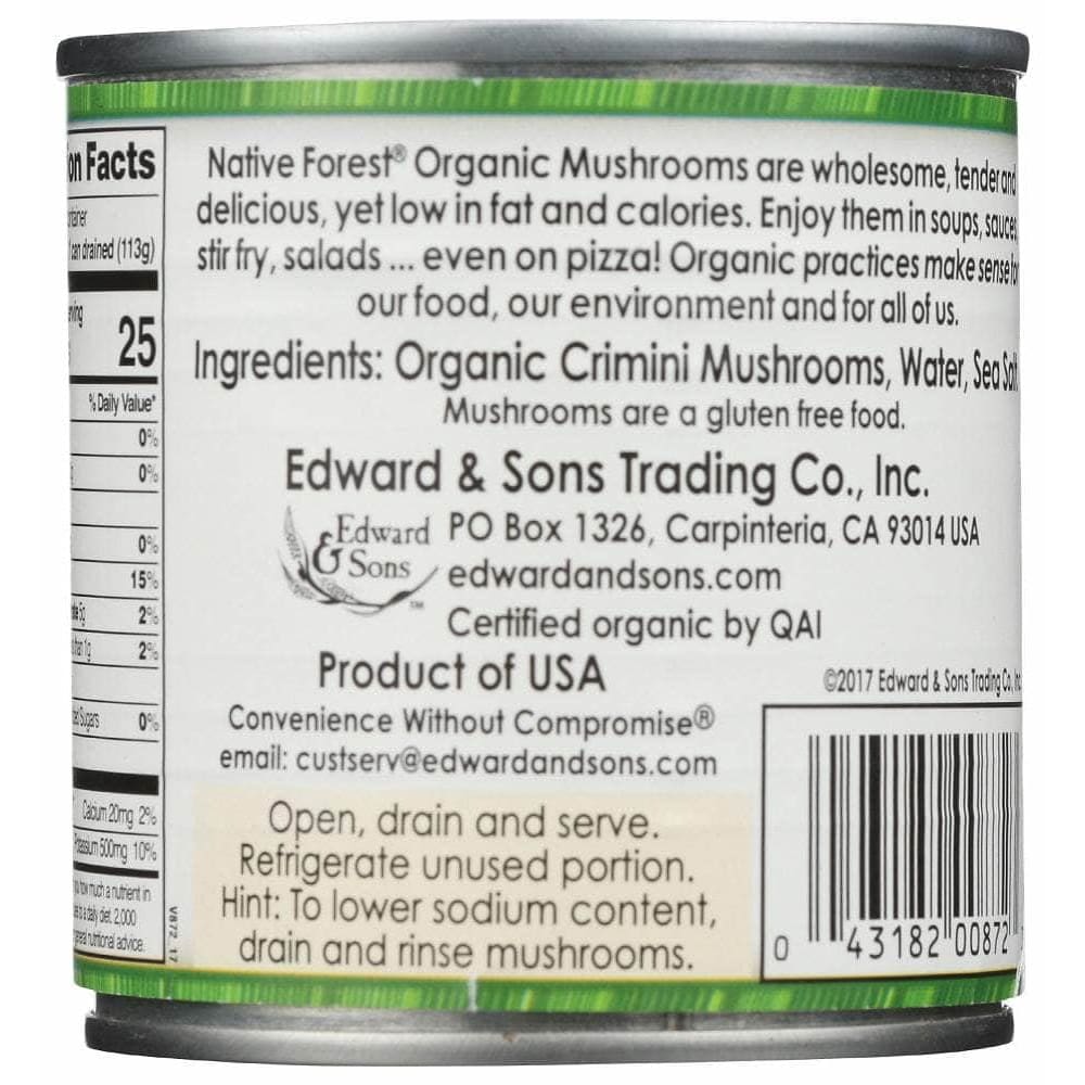 NATIVE FOREST Native Forest Organic Mushrooms Crimini Slices, 4 Oz
