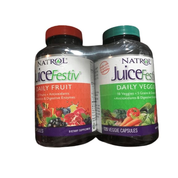 Natrol JuiceFestiv Daily Fruit & Veggie, 240 Capsules - ShelHealth.Com