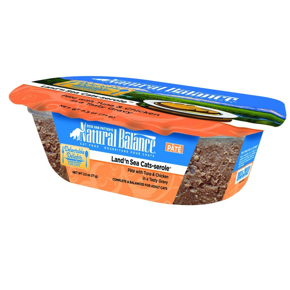 Natural Balance Pet Foods Delectable Delights Wet Cat Food Land ’n Sea Catserole Pate 12ea/2.5 oz 12 pk - Pet Supplies - Natural Balance