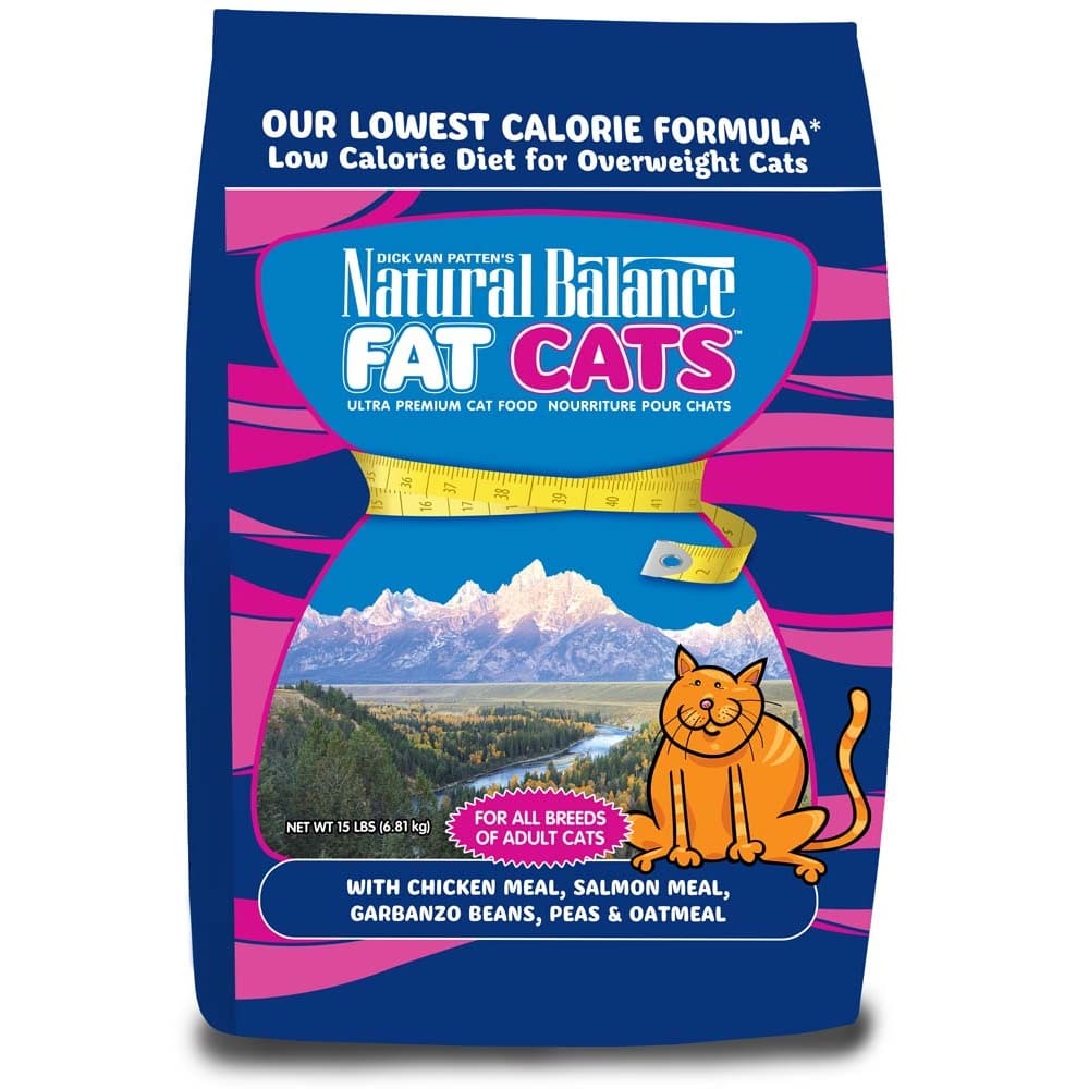 Natural Balance Pet Foods Fat Cats Chicken & Salmon Formula Low Calorie Dry Cat Food 15 lb - Pet Supplies - Natural Balance