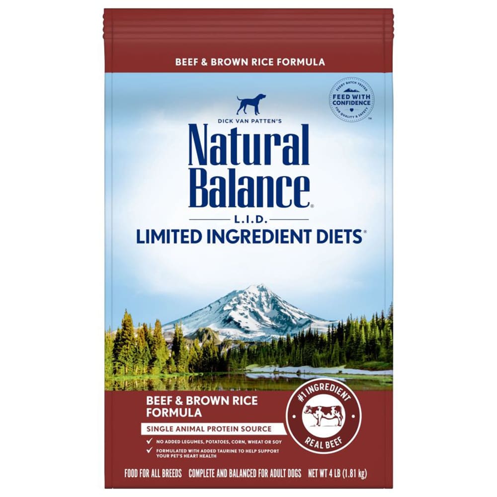 Natural Balance Pet Foods L.I.D. Beef and Brown Rice Adult Dry Dog Food 4lbs - Pet Supplies - Natural Balance