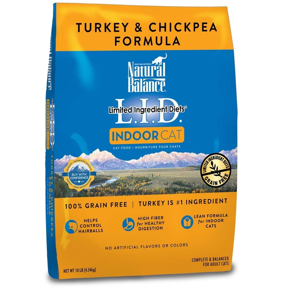Natural Balance Pet Foods L.I.D Indoor Turkey & Chickpea Formula Cat Food 10 lb - Pet Supplies - Natural Balance
